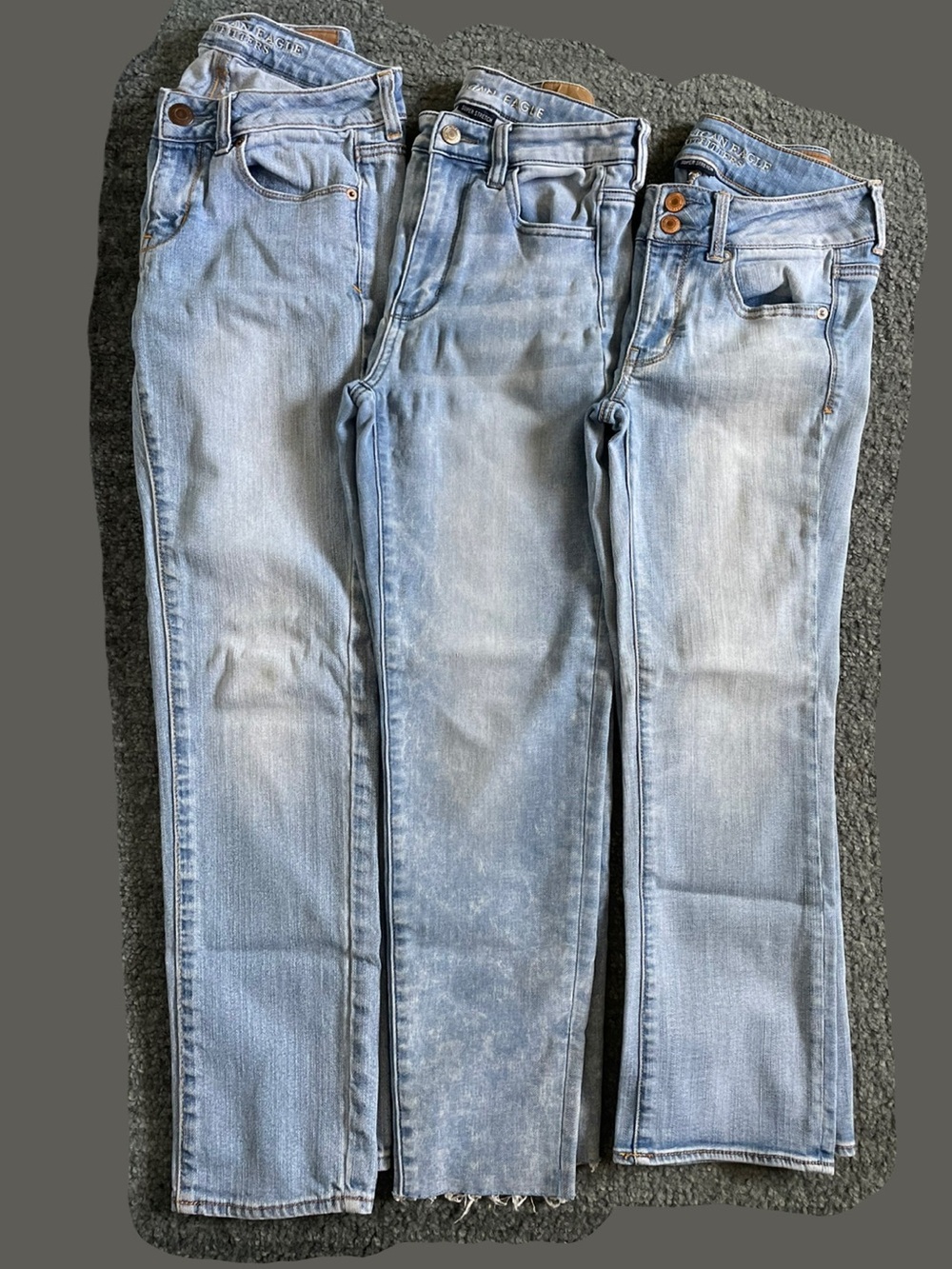 American Eagle | Lot of 3 Light Wash Distressed Jeans